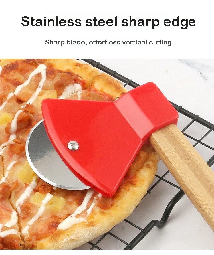Axe Head Shape Pizza Cutter, 9 Inch x 4 Inch Stainless Steel Pizza Knife Sharp Blade for Cutting of Pizza, Bread and Cake