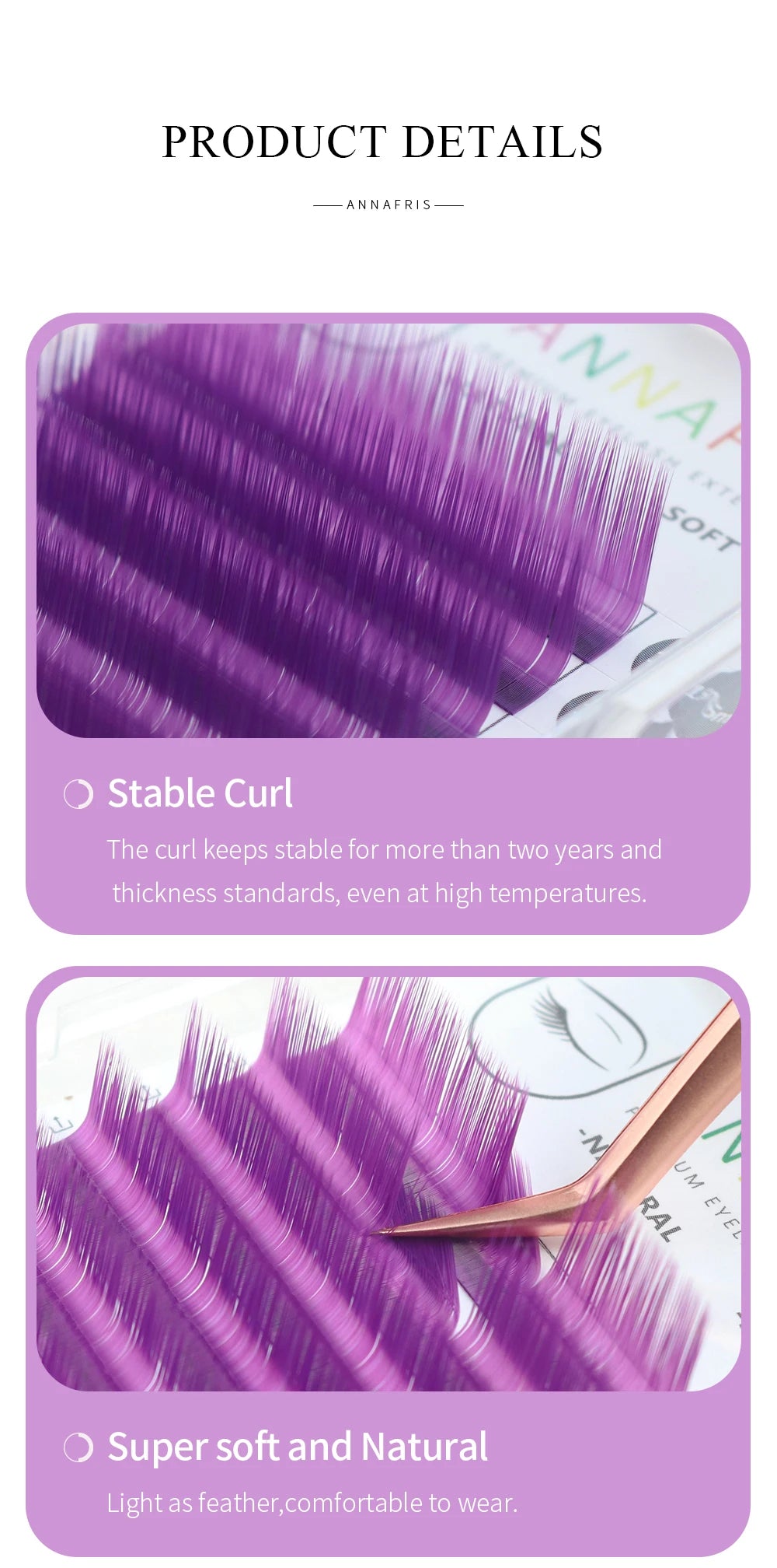 Colored Lashes Eyelash Extensions C/D/L/LU(M) Curl Mix 8-15mm Natural Soft Individual Green/Blue/Brown/Purple/Pink Eyelashes