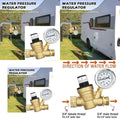A2BE Water Pressure Regulator Valves with Inlet Screened Filters Knob Adjustable Water Pressure Reducer with Gauge 160PSI