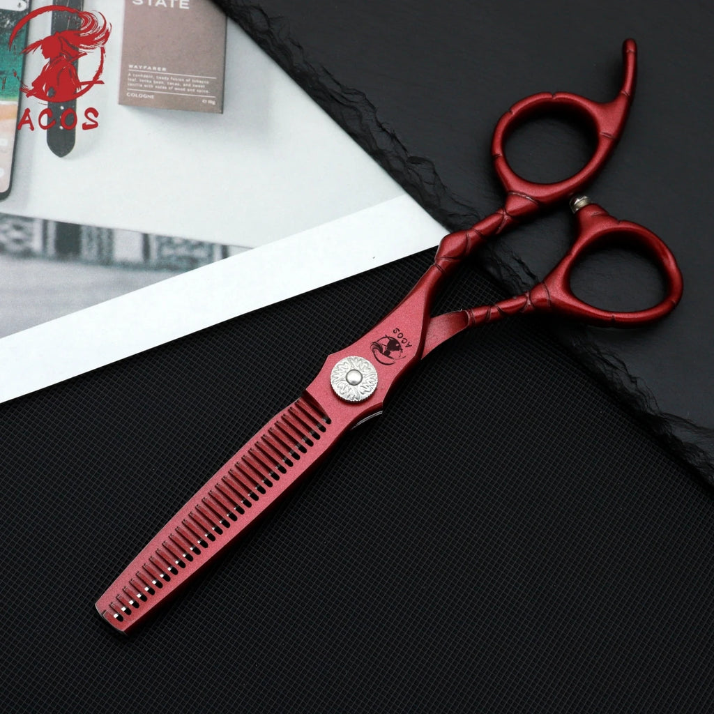 ACOS Professional Barbershop Scissors Set 440C Steel 6-inch Hair Thinning Clippers for Household Barber Tools