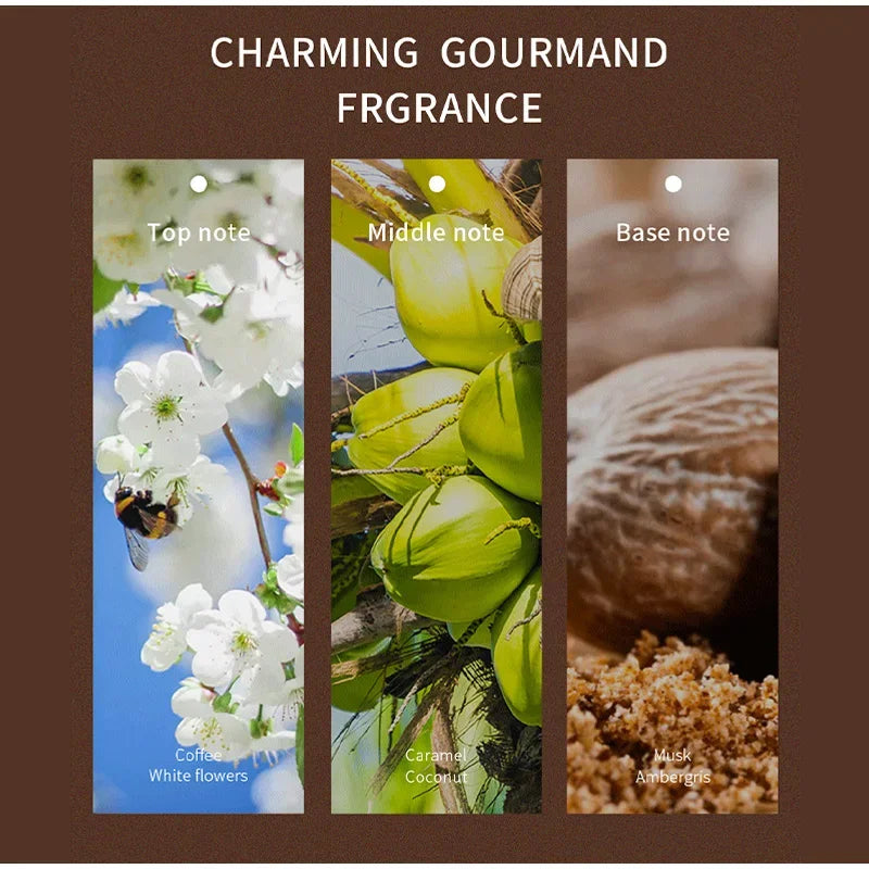 Coconut Vanilla Perfume Gourmand Chocolate Coffee Cream Scent, Fruity Floral Unisex Fragrance Spray, Sweet Musk Fragrance Mist