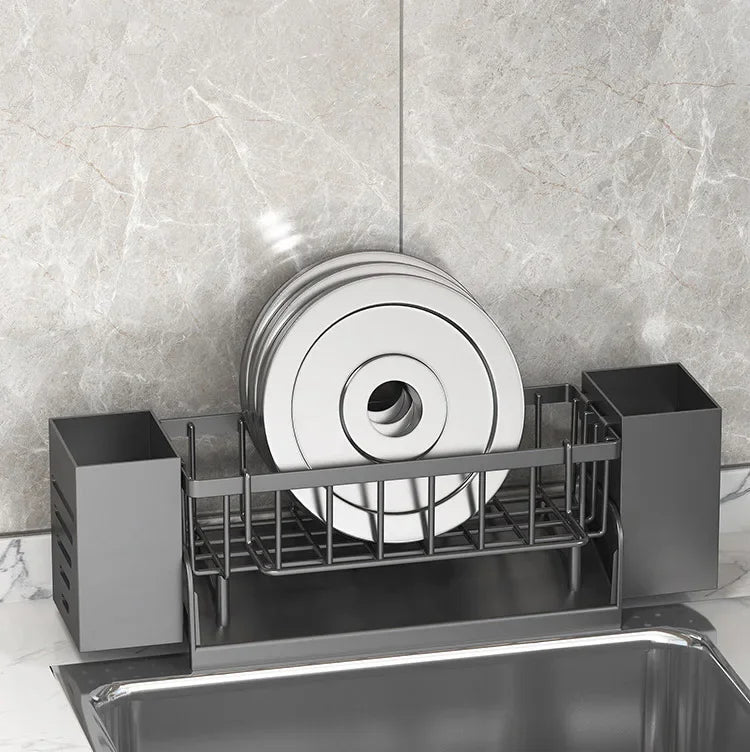 Kitchen Sink Drain Rack Organizer ABS Plastic Self-draining Sink Shelf Soap Sponge Holder Dishcloth Towel Rack Filter Basket