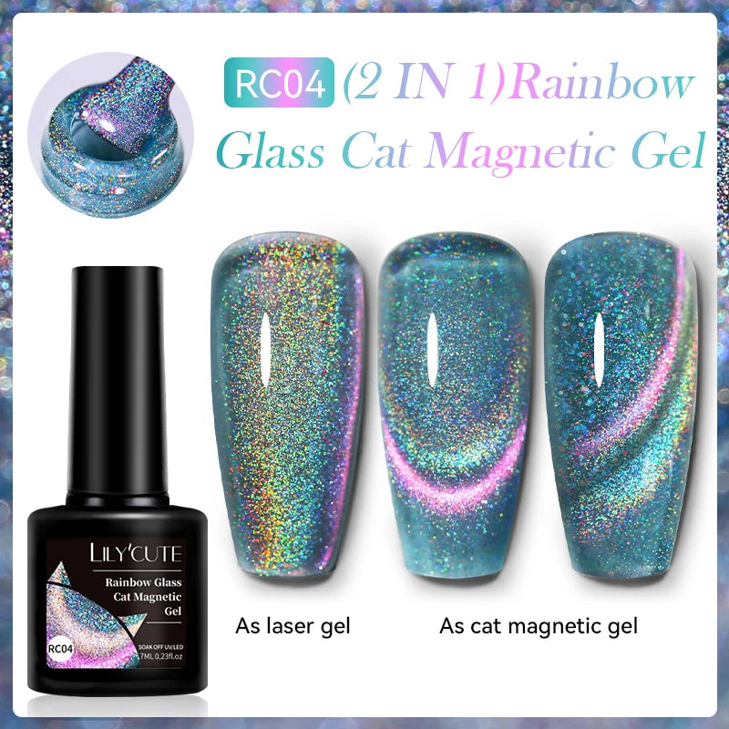 LILYCUTE 7ml Gold Coffee Cat Magnetic Gel Nail Polish Autumn Winter Nails Ultra Shine Moonlight Semi Permanent UV Gel Soak Off