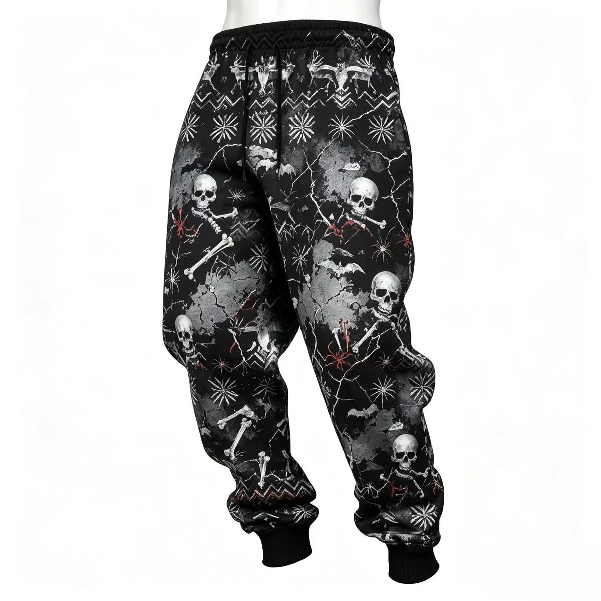 Halloween  new men's printed sweatpants, teens joggers, comfortable loose fit drawstring pants, unisex fashionable casual pants