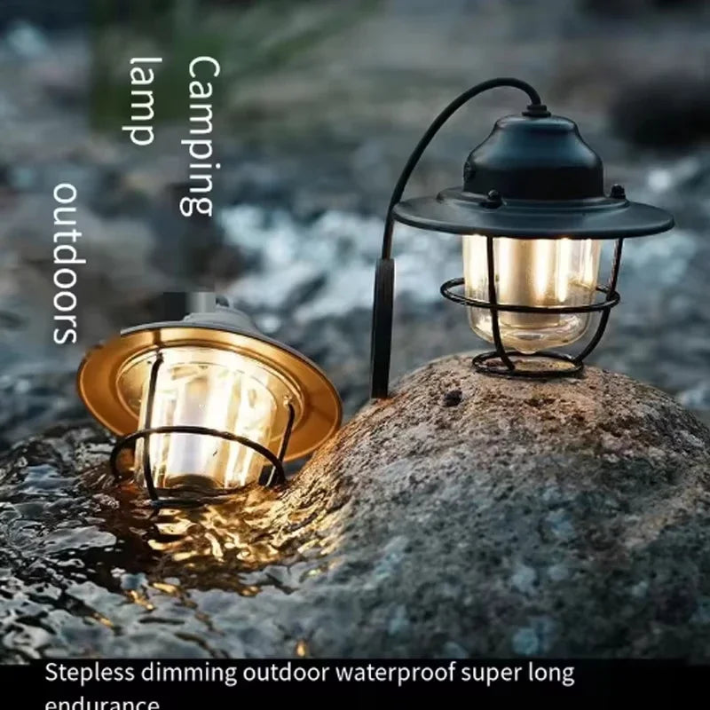 Outdoor Retro Smalldroplight, Campsite Lamp, Atmosphere Lamp, USB Charging Tent Light, LED Camping Hangling Lamp