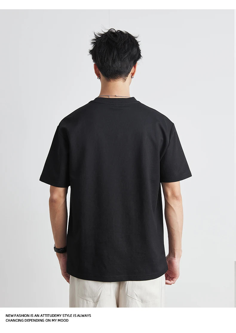 2025 Summer New Men Loose Short-sleeved Casual Breathable Quick-drying Ice Silk T-shirt Solid Color Half-sleeved Top M-3XL