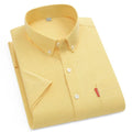 5XL 4XL Men Shirt Short Sleeves with Pockets Summer Business Solid Color Oxford 100% Cotton Men Shirt Short Sleeves White Shirt