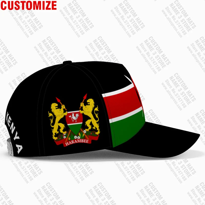 Kenya Baseball Caps Free 3d Custom Name Team Logo Ke Hat Ken Country Fishing Travel Swahili Nation Kenyan Republic Flag Headgear