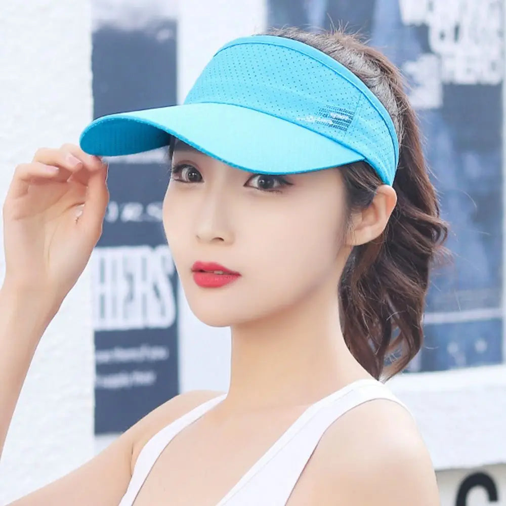 Men Women Breathable Sun Hat Adjustable Quick-drying Sports Visor Top Empty Casual Beach Hat Tennis Baseball Cap