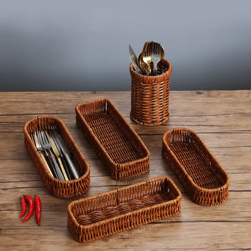 Kitchen Cutlery Storage Container Fork Spoon Chopstick Cage Household Commercial Western Restaurant Tableware Organizer
