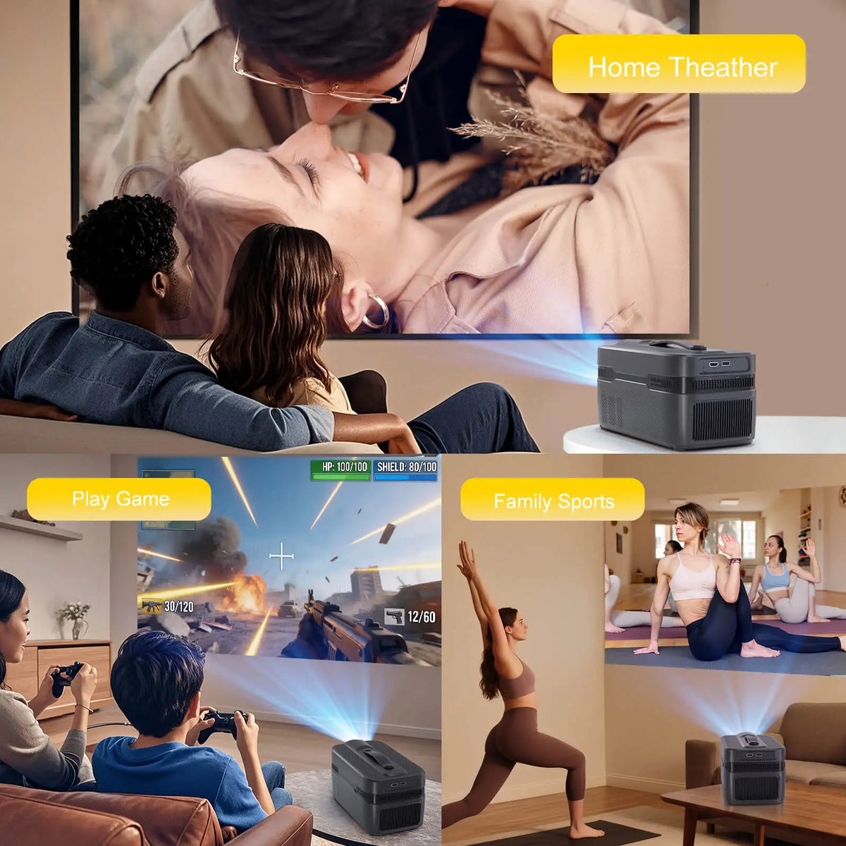 Magcubic Auto Focus Ultra Short Throw Projector 900ANSI With Auto Offset 1080P 8K HD WiFi6 BT5.4 Allwinner H726 Voice HY450C
