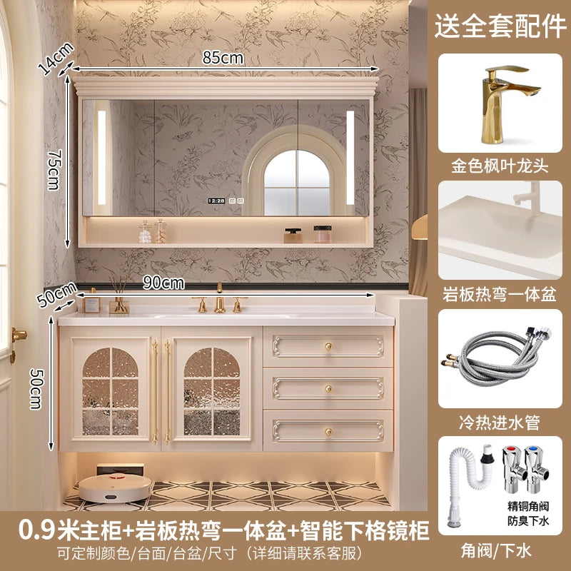 Storage Drawers Bathroom Cabinet Interior Dividers Mirror White Bathroom Cabinet Shelving Modern Badkamer Meubel Accessories