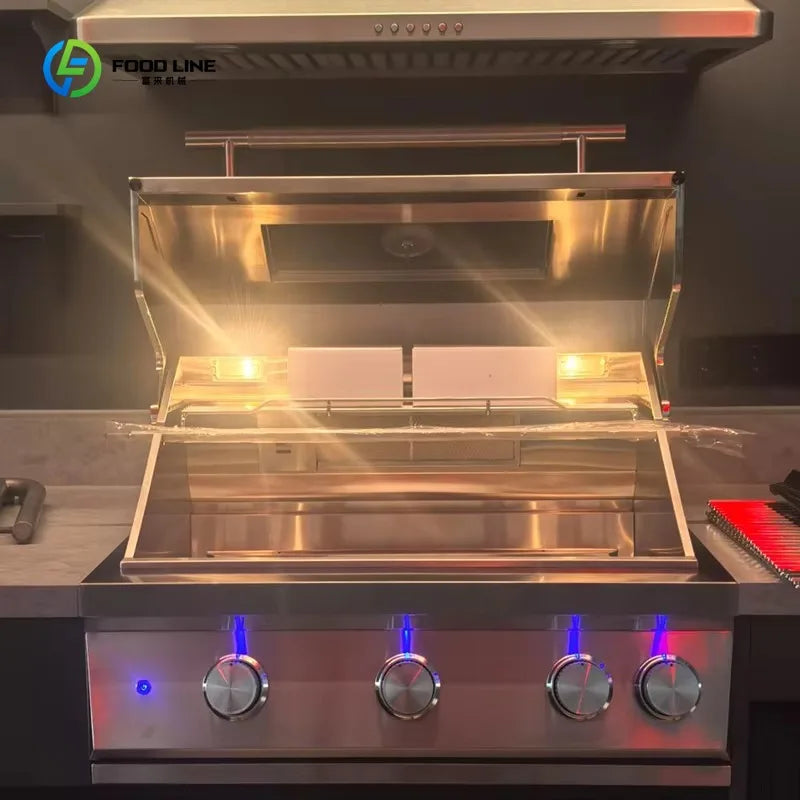 Modular Outdoor Kitchen Pod with SUS 304 Cabinets, Pre-assembled All-in-one BBQ Station for Luxury Villa Garden Customized