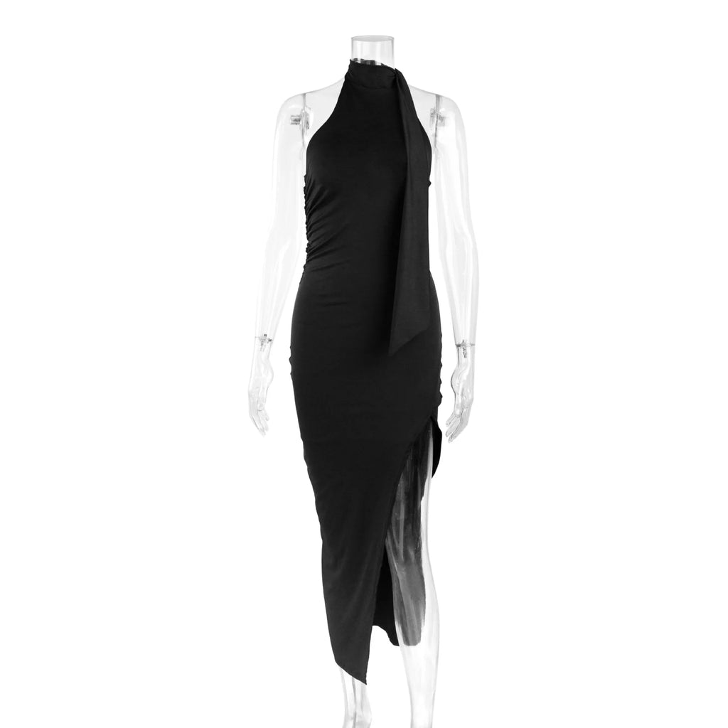 2026 New Arrival Women Sexy Backless High Split Maxi Dress Flowy Tie Strap Long Dress
