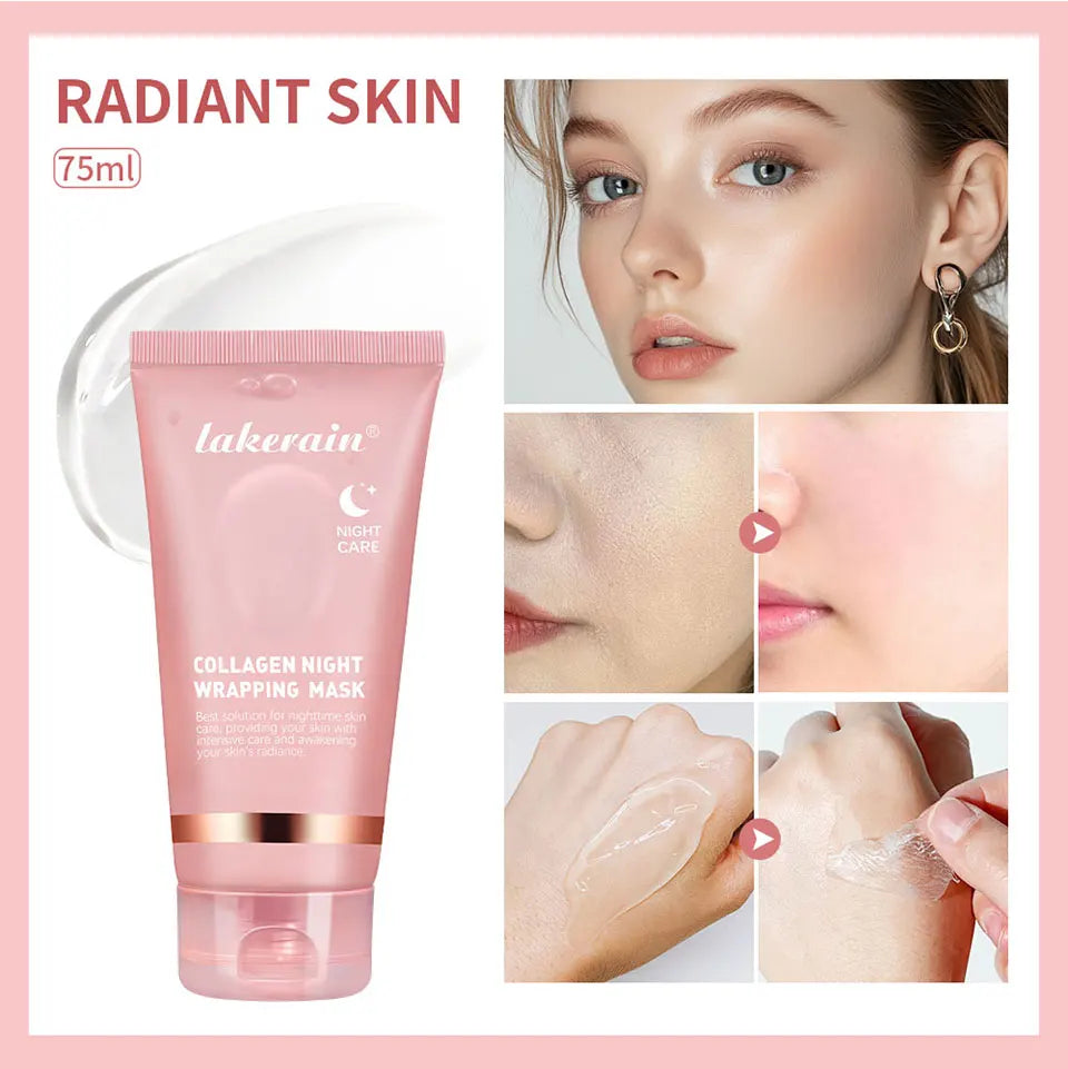 Collagen Jelly Cream & Peel-Off Mask & Salmon Collagen Essence Set Wrapping Firming Moisturizing Soothing Face Skincare Combo