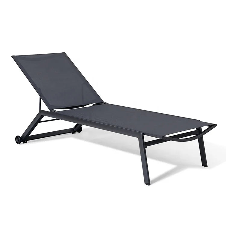 Garden Patio Furniture Adjustable Reclining Aluminum Sunbed Beach Hotel Stackable Outdoor Swimmning Pool Sun Lounger