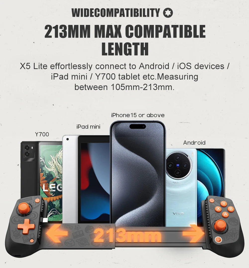GameSir X5 Lite Zenless Zone Zero Edition Mobile Gamepad for iPhone 17 16 15 Android iPad Mini Y700 Tablet Controle para Celular