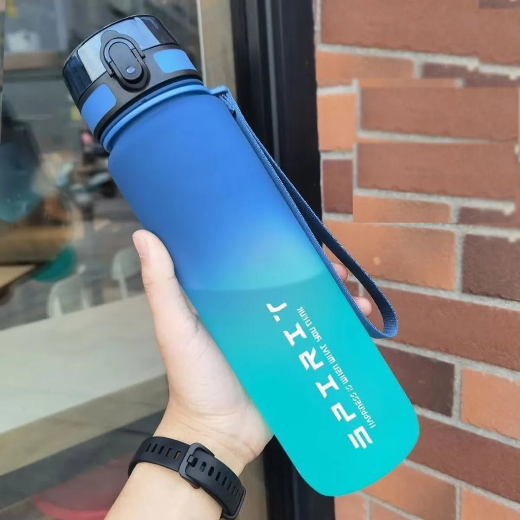 600ml/750ml/1000ml Large Capacity Sports Water Bottle Gradient Color Plastic Cup Drink Items Outdoor Beach Travel Portable Gym