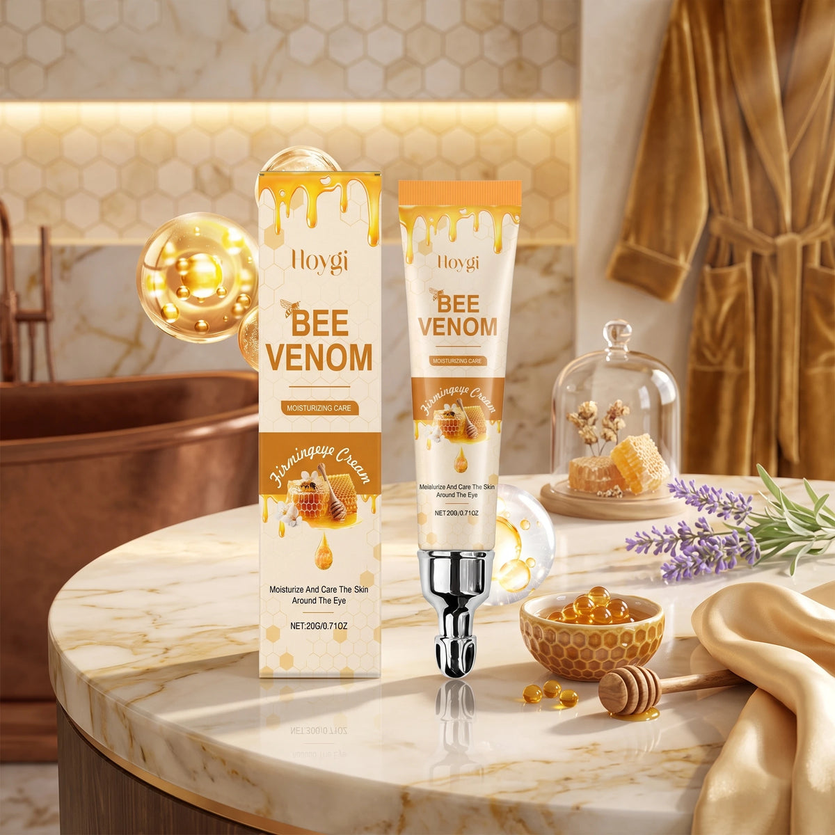 Bee Venom Firming Eye Cream Smoothing Fine Lines Hydrating Fade Under-Eye Dark Spots, Reduce Puffiness Eye Care Moisturizer