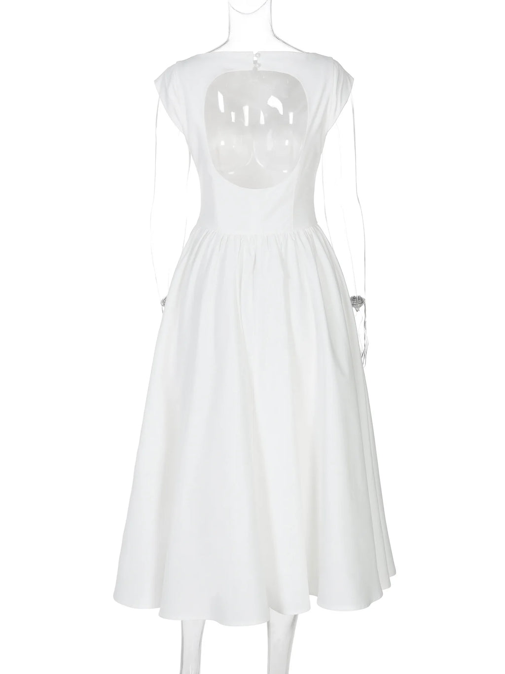 Elegant Socialite Solid Color Sleeveless Long Dresses Simple All-match Backless Temperament A-line Dress Fashion Commuting Style