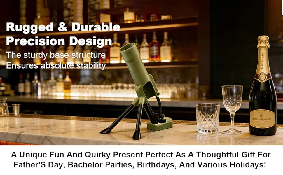 Beer Bottle Mortar Bottle Opener, 33/51mm Mortar Beer Bottle Opener Heavy-Duty Tactical Cap Launcher Hands-Free Push Down Opener