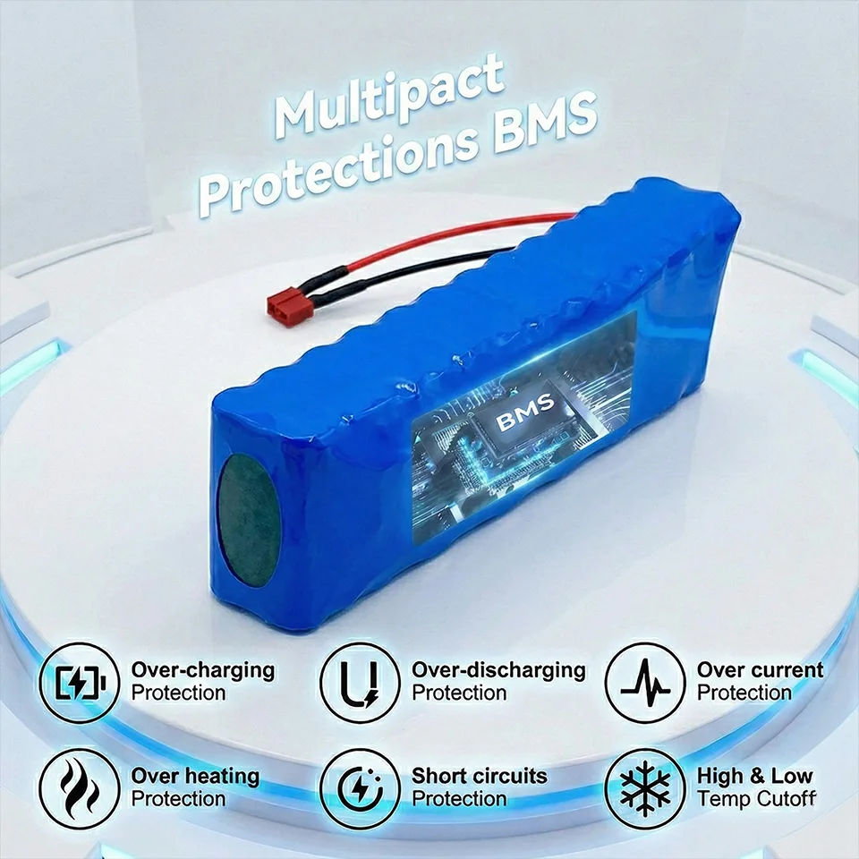 48V Electric Scooter Battery 13S2P 100Ah 18650 Lithium Pack For E-Bike Vehicle Motorcycle DIY BMS + 54.6V Charger