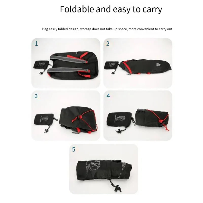 Multifunctional Outdoor Folding Backpack High Density Lightweight Waterproof Nylon Fabric Sports Bag for Camping Hiking Travel