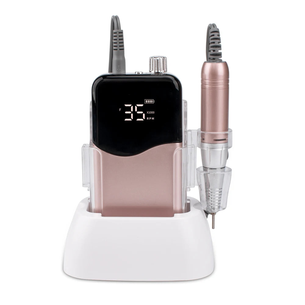 Professional Manicure Electric Nail Drill Machine 35000RPM Cordless Nail File Rechargeable Nail Polishing Grinder For Nails