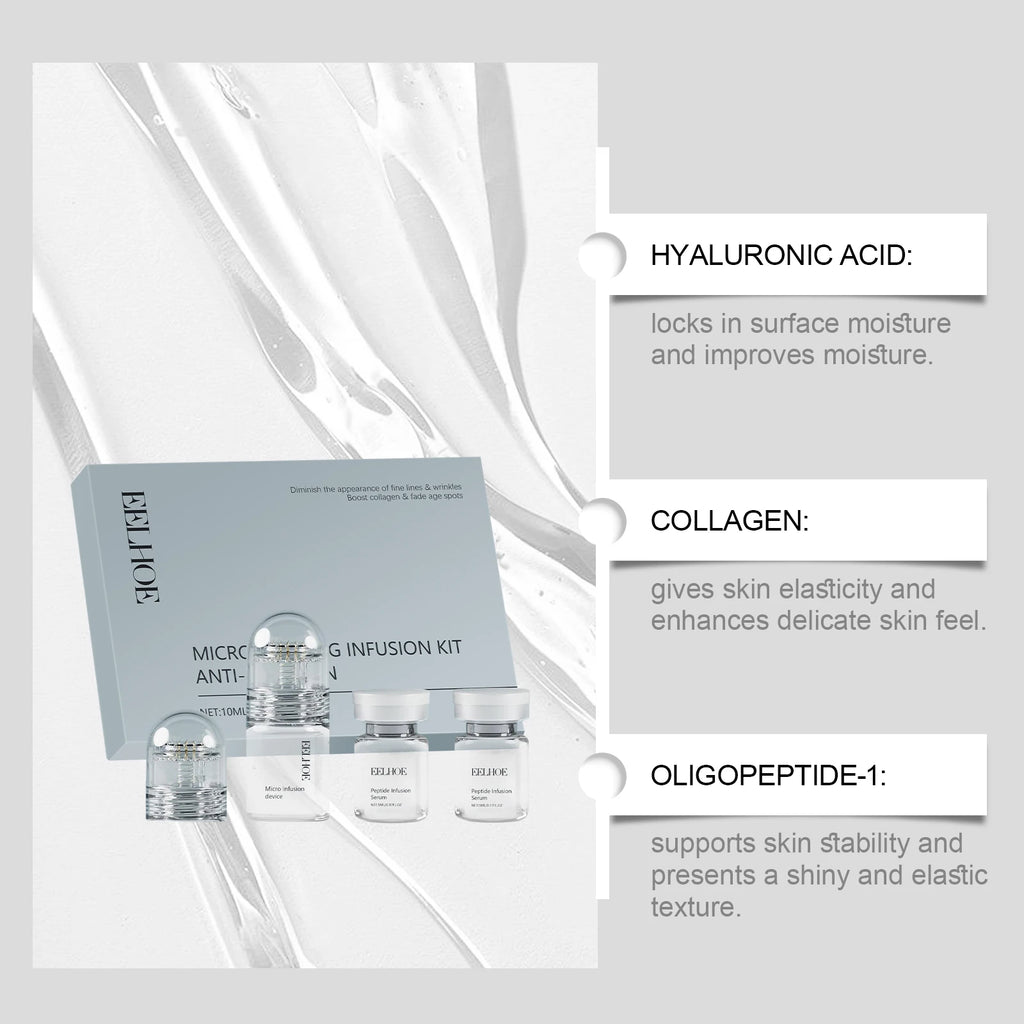Hyaluronic Acid Facial Kit Hydrating Serum Roller Delicate Firming Facial Skin Smoothing Nourishing Skin Daily Care Essence Set