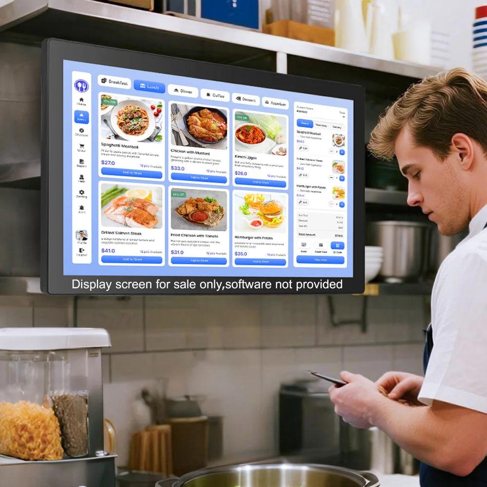 21.5 Inch Kitchen Display Screen Kds Pos System Hardware Kitchen Order Display Monitor Menu Management Display Screen