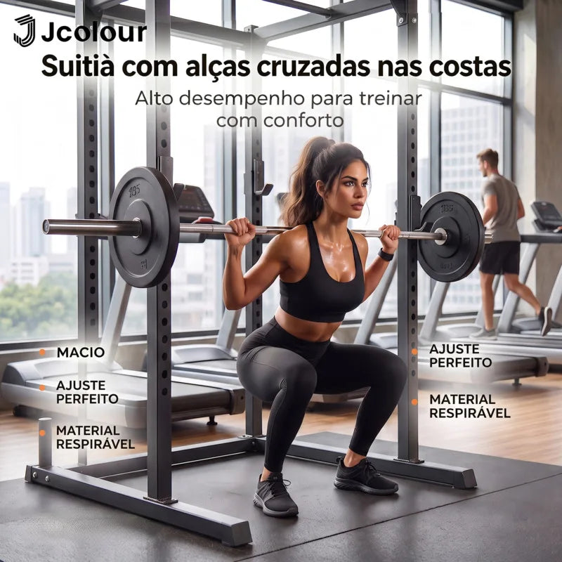 Jcolour Sports Bra, Crossed Back Straps, Fixed Pads, Breathable Fabric, Fitness Gym Top, Sexy, Comfortable, Bra