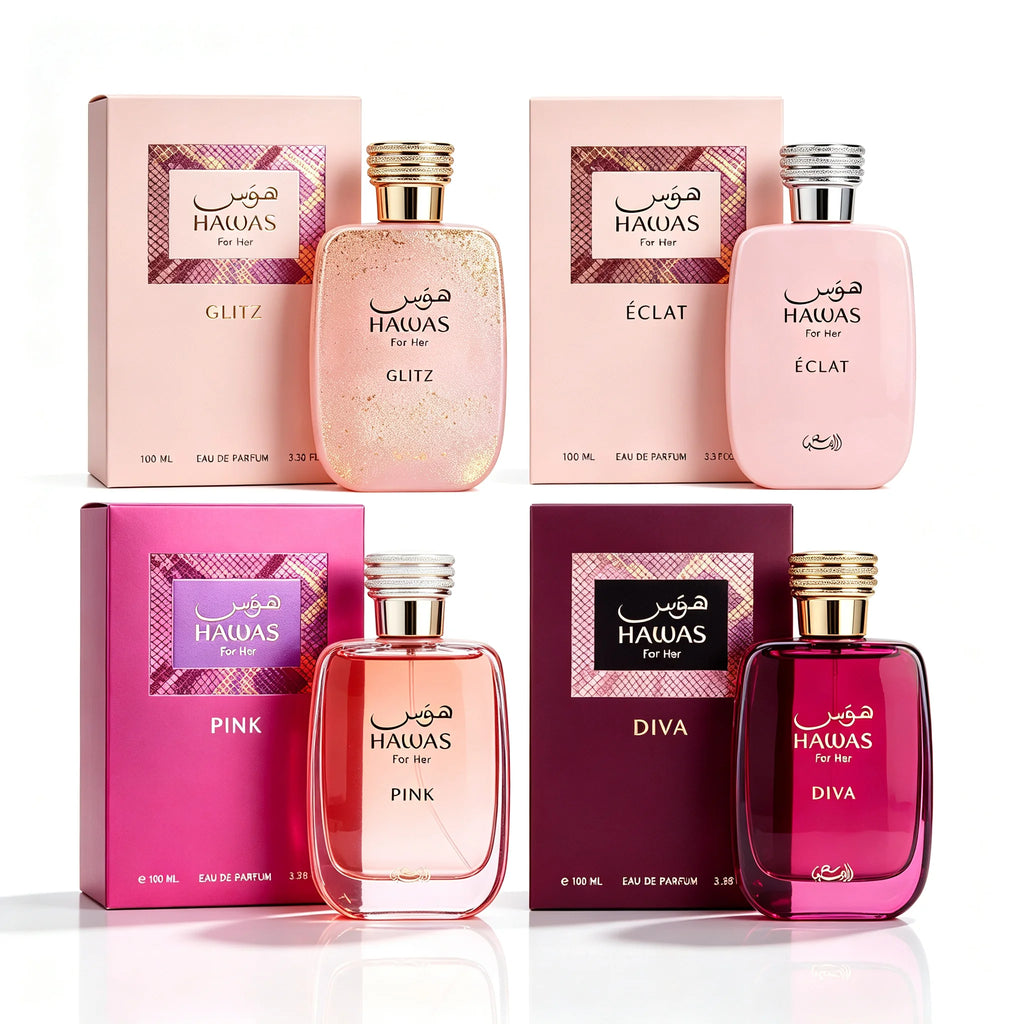 Rasasi Hawas Éclat for Her Eau de Parfum 100ML, Fresh Floral Sensual Scent for Women, Elegant Bottle, Ideal for Gifting