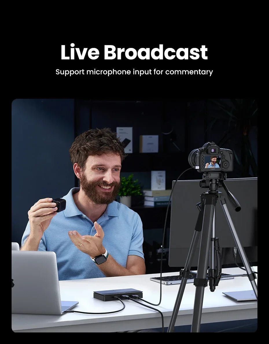 UGREEN CM630 Video Capture Card 4K/60Hz HDMI To USB-C HDMI Video Grabber Box for PC Computer Camera Live Stream Record Meeting