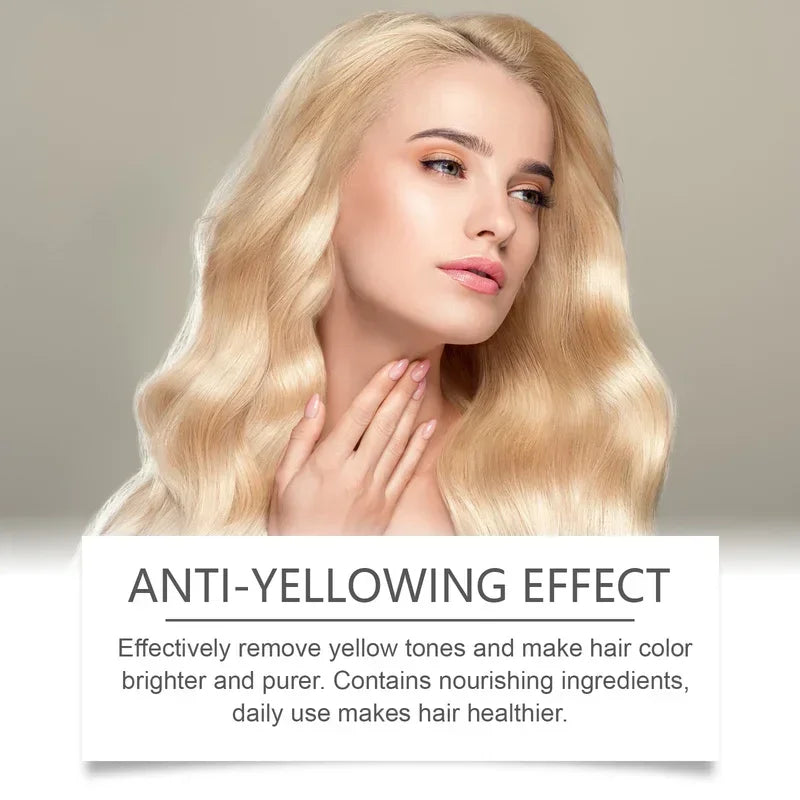 EELHOE Purple Toning Shampoo For Blonde Gray Strands Anti-Yellow Formula Lock Pigment Stop Fade Ideal Post-Bleach Salon Hair Car