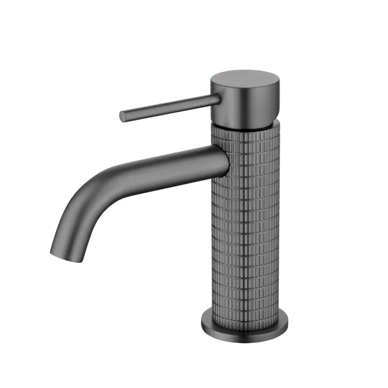 Brushed Rose Gold Bathroom Faucet Brushed Gold Basin Faucet Art Carved Sink Tap Hot & Cold Grey Lavatory Faucet Crane Water Tap