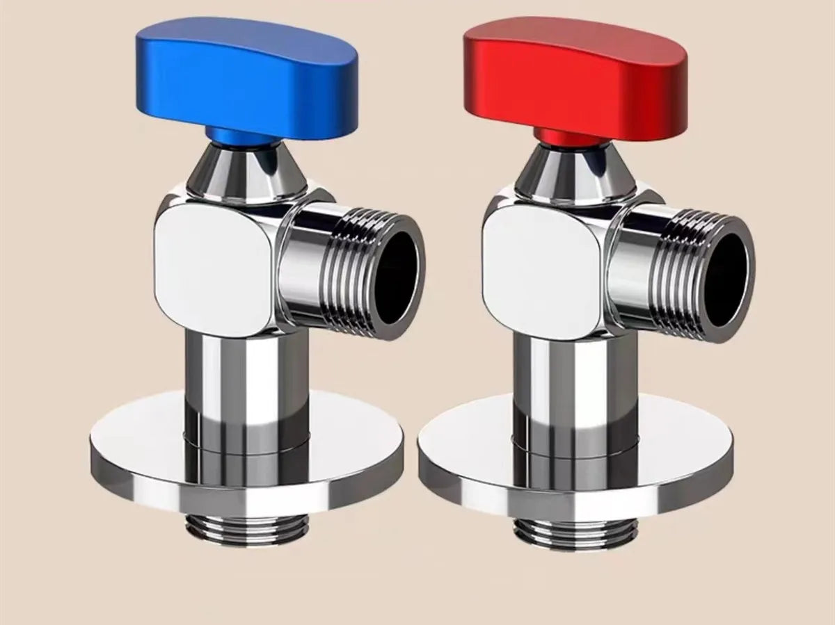 Tuqiu Brass Angle Valve Water Control Valve Chrome Gray Corner Valve Bathroom Tap Water Valve 1/2*1/2 Brass Angle valves