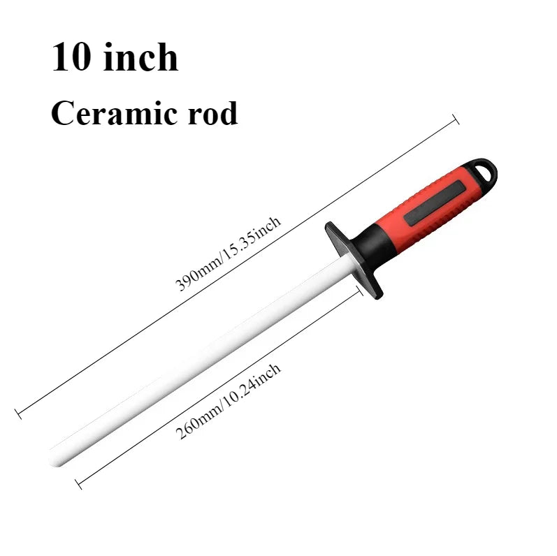 Diamond Sharpening Rod Tungsten Steel Carbon Steel  Kitchen Gadgets Slaughterhouse Butcher Ceramic Household Knife Sharpener