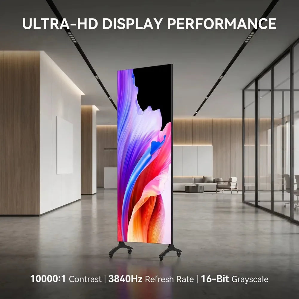 ZDHQ ultra-thin full-view indoor digital advertising LED display with 1-year warranty, suitable for retail mall promotions