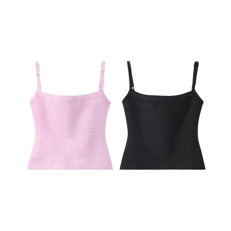 Sexy Striped Women's Slip Top Elastic Slim Waist-Closed Lady Vests 2026 Spring Summer Fashion Female Party Vacation Tanks New