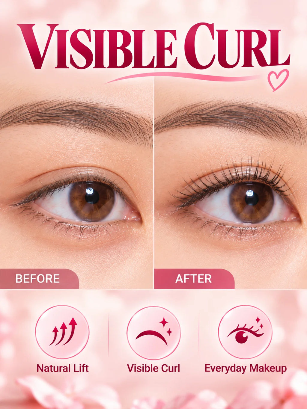 Electric Heated Eyelash Curler 2 Heat Modes Thermal Silicone Clamp Type-C Rechargeable Lash Curler 5-Min Auto Shut-Off Makeup To