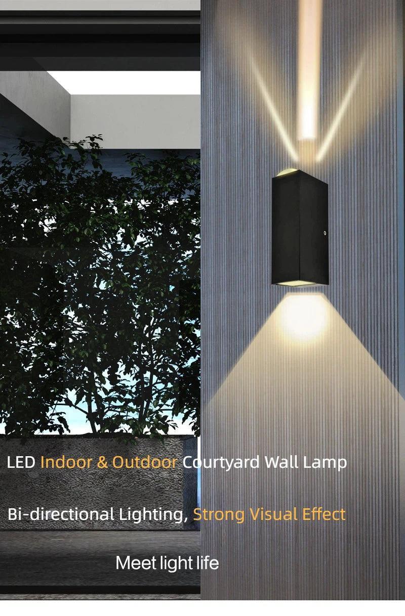 LED Indoor Outdoor Wall Lamps Villa Courtyard Pillar Spotlight Stair Lighting Boundary Home Illumination