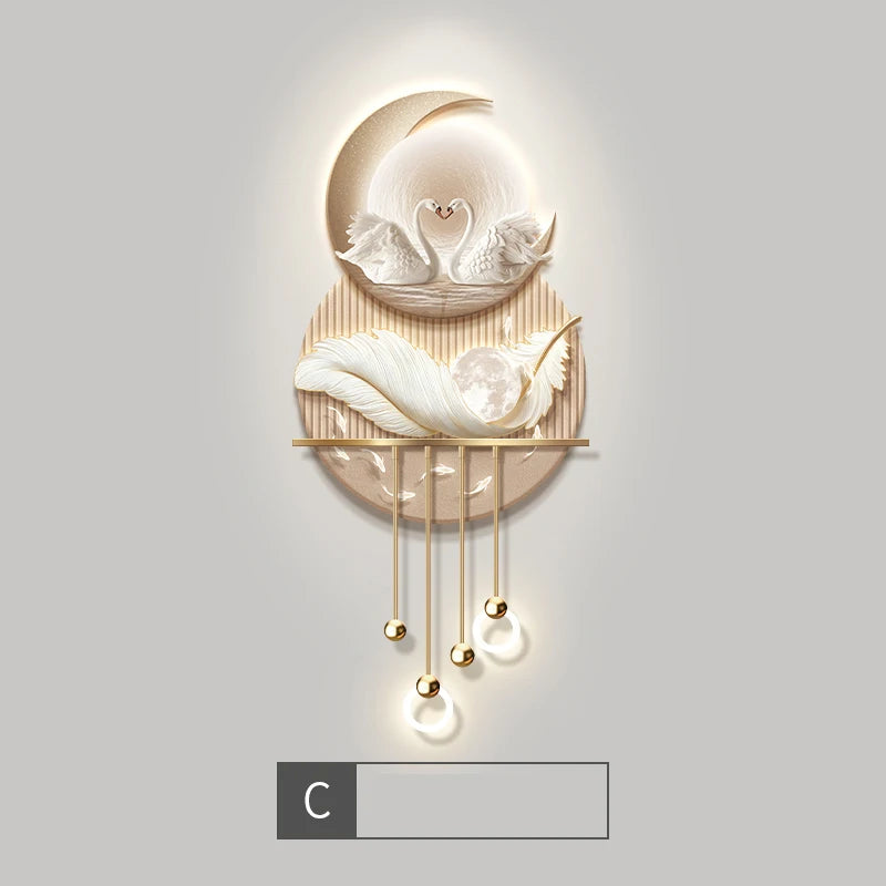 Modern Light Luxury Entrance Hall Decoration Painting New Atmospheric High-end Corridor Hanging Painting Wall Lamp Night Lamp