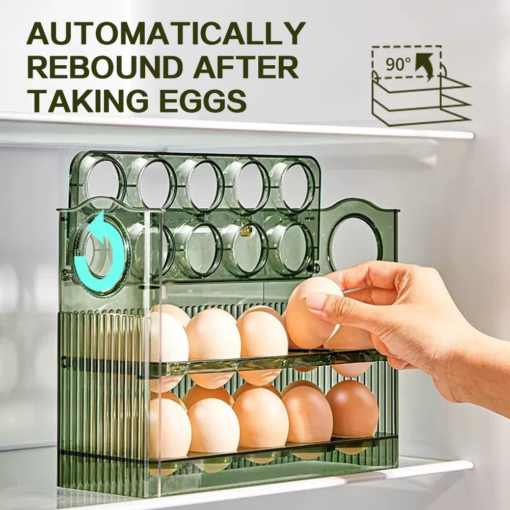 Kitchen Egg Holder,Large Capacity Egg Fridge Storage Box,Multi-Layer Egg Tray Organizer,Space Saving Fridges Egg Container