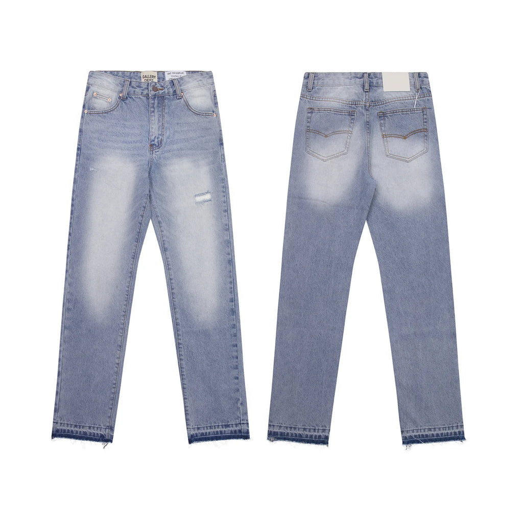 Denim Bell-bottoms Washed And Worn Patchwork Jeans
