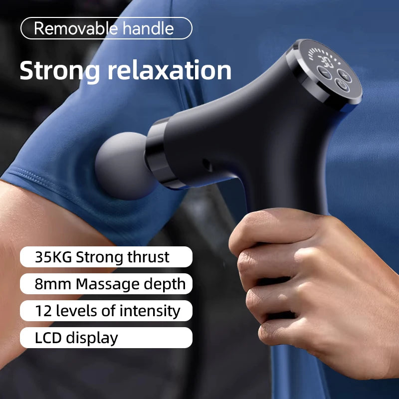 Intelligent Multifunctional Massage Gun Handheld Detachable Long-Handled Elbow Fascia Muscle Relaxation Massager Home Office Use