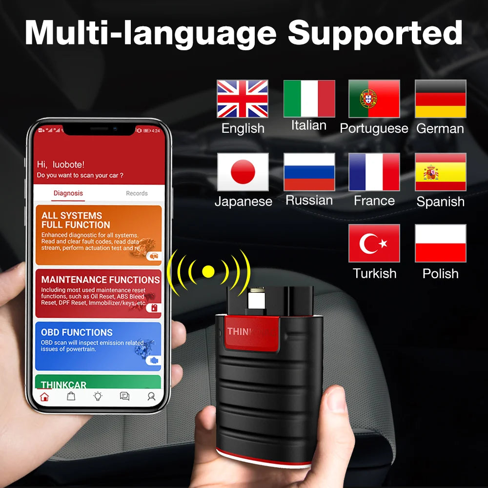 2026 THINKCAR New Thinkdiag ALL System Car Diagnostic Tools ECU Coding Active Test 16 Reset 1 Year Free OBD2 Scanner Code Reader