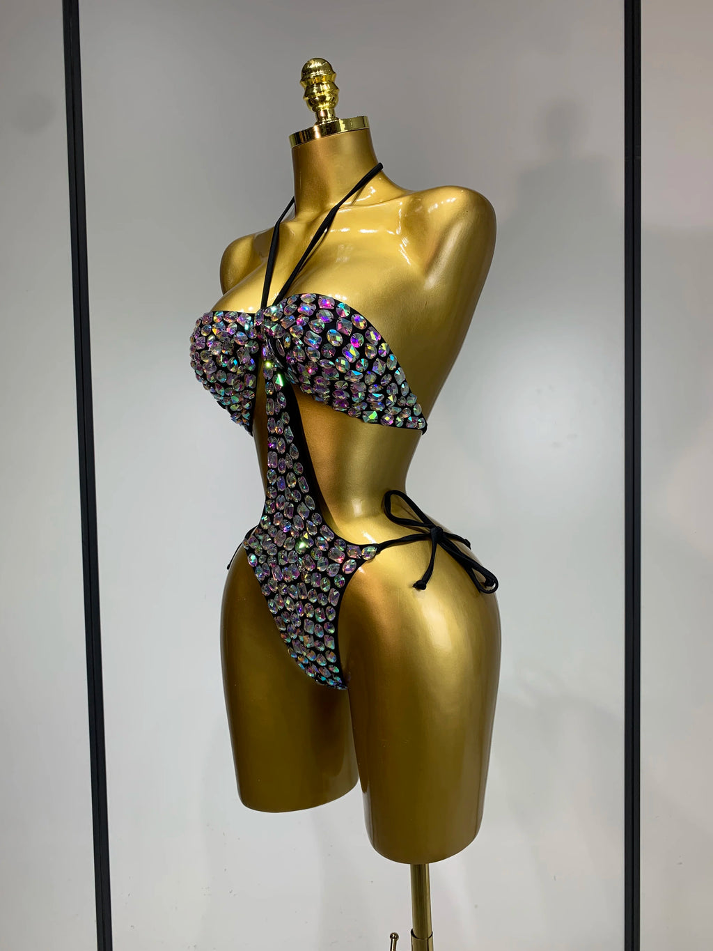 Newest Crystal Bikini Swimwear Fashion Bar Bikini Blingbling Swimwear Bikini Popular Bathingsuit Bikini Nightclub Stage Outfit