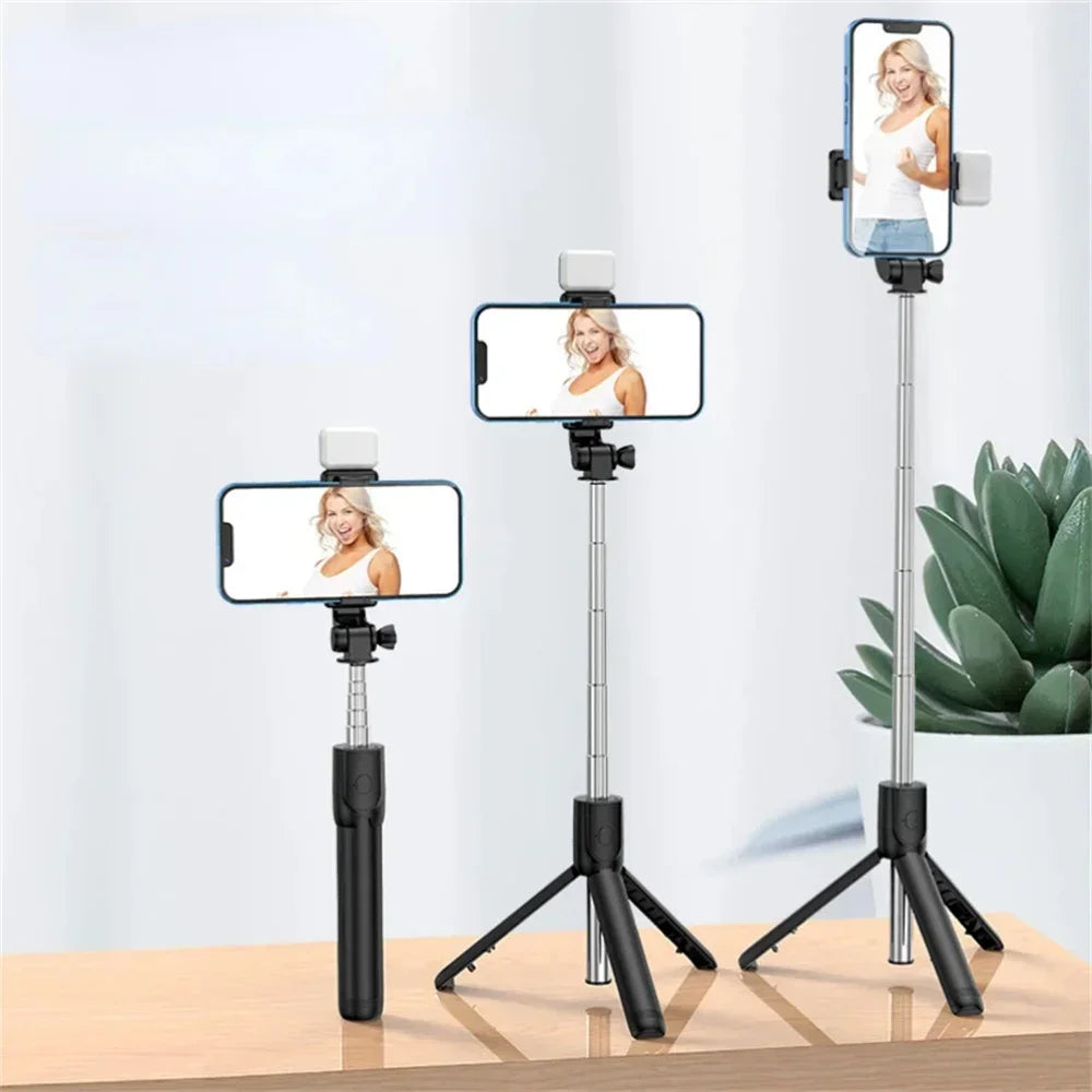 Wireless Bluetooth Selfie Stick Tripod Stand Extendable Universal Mobile Phone Holder For Live Streaming Selfie Video Recording