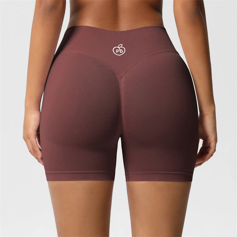 Women Bum Three Waist Sections Sports Shaping Shorts Seamless Sports Shorts For Women Cycling Jogging Fitness High Waist Push Up
