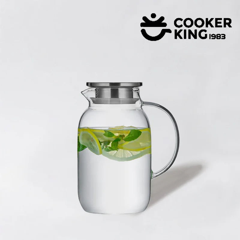 COOKER KING 1.8/2.5L Glass Water Kettle High Borosilicate Glass Large Capacity Teapot High Temperature Resistance Office Use